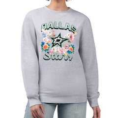 Dallas Stars G-III 4Her by Carl Banks Women's Flower Logo Pullover Sweatshirt - Heather Gray | US 201906070