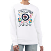 Winnipeg Jets G-III 4Her by Carl Banks Women's Flower Logo Pullover Sweatshirt - White | US 201906080
