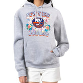 New York Islanders G-III 4Her by Carl Banks Women's Flower Logo Pullover Hoodie - Heather Gray | US 201906144
