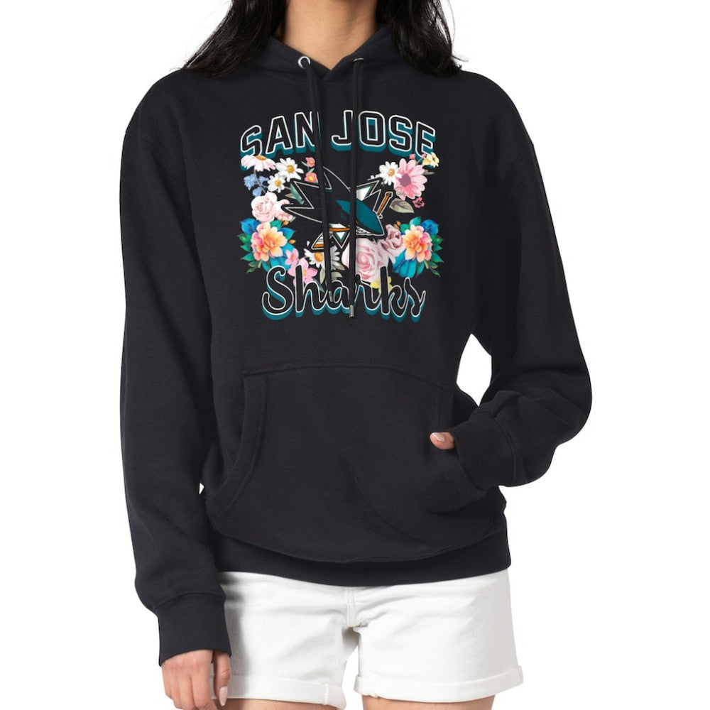 San Jose Sharks G-III 4Her by Carl Banks Women's Flower Logo Pullover Hoodie - Black | US 201906179