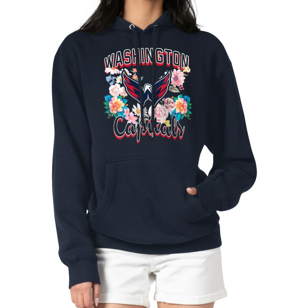 Washington Capitals G-III 4Her by Carl Banks Women's Flower Logo Pullover Hoodie - Navy | US 201906180