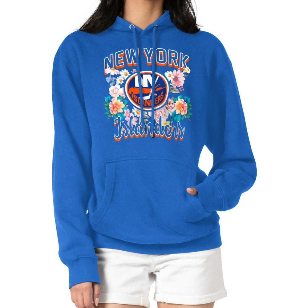 New York Islanders G-III 4Her by Carl Banks Women's Flower Logo Pullover Hoodie - Royal | US 201906193
