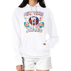New York Islanders G-III 4Her by Carl Banks Women's Flower Logo Pullover Hoodie - White | US 201906205