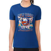 New York Islanders G-III 4Her by Carl Banks Women's Super-Slim Fit Lightweight Flower Logo T-Shirt - Royal | US 201906212