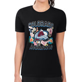 Colorado Avalanche G-III 4Her by Carl Banks Women's Super-Slim Fit Lightweight Flower Logo T-Shirt - Black | US 201906225