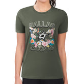Dallas Stars G-III 4Her by Carl Banks Women's Super-Slim Fit Lightweight Flower Logo T-Shirt - Green | US 201906262