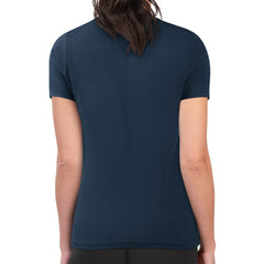 Winnipeg Jets G-III 4Her by Carl Banks Women's Super-Slim Fit Lightweight Flower Logo T-Shirt - Navy | US 201906268