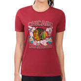 Chicago Blackhawks G-III 4Her by Carl Banks Women's Super-Slim Fit Lightweight Flower Logo T-Shirt - Red | US 201906271