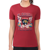 Florida Panthers G-III 4Her by Carl Banks Women's Super-Slim Fit Lightweight Flower Logo T-Shirt - Red | US 201906273