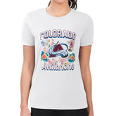 Colorado Avalanche G-III 4Her by Carl Banks Women's Super-Slim Fit Lightweight Flower Logo T-Shirt - White | US 201906285