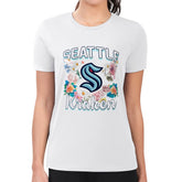 Seattle Kraken G-III 4Her by Carl Banks Women's Super-Slim Fit Lightweight Flower Logo T-Shirt - White | US 201906301