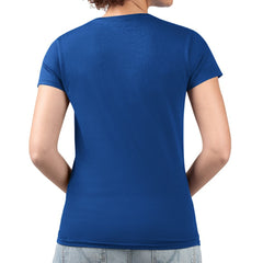 New York Rangers G-III 4Her by Carl Banks Women's Super-Slim Fit Lightweight Flower Logo V-Neck T-Shirt - Blue | US 201906340