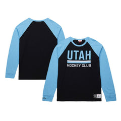 Utah Hockey Club Mitchell & Ness Legendary Slub Long Sleeve Raglan T-Shirt - Black/Light Blue | US 201906425