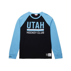 Utah Hockey Club Mitchell & Ness Legendary Slub Long Sleeve Raglan T-Shirt - Black/Light Blue | US 201906425