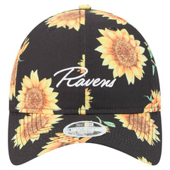 Baltimore Ravens New Era Women's Adventure Sunflower 9TWENTY Adjustable Hat - Black Hats
