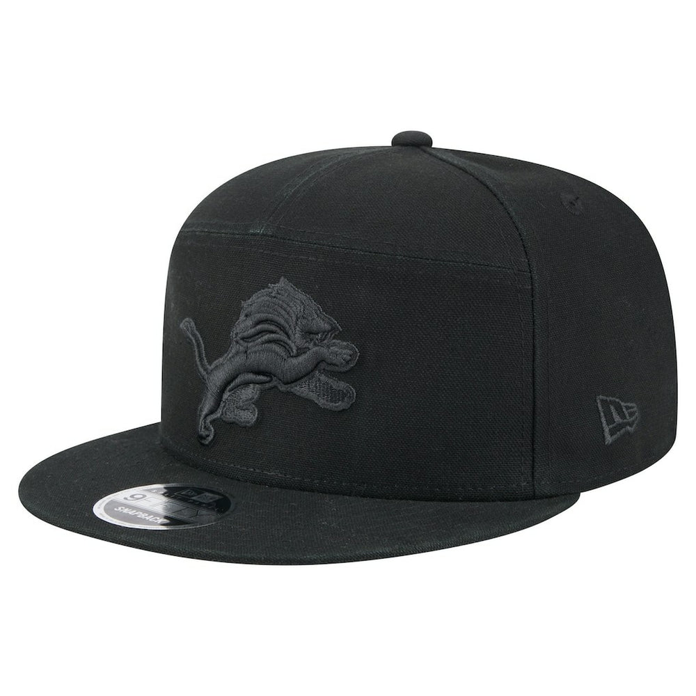 Detroit Lions New Era Adventure Canvas Split Panel 9FIFTY Snapback Hat - Black Hats