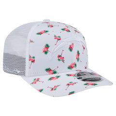 Los Angeles Chargers New Era Adventure Flamingo Pattern 9SEVENTY Stretch-Snap Hat - White Hats