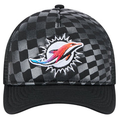 Miami Dolphins New Era Gradient 9FORTY Adjustable Hat - Black Hats
