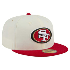 San Francisco 49ers New Era Main 59FIFTY Fitted Hat - Cream/Scarlet Hats