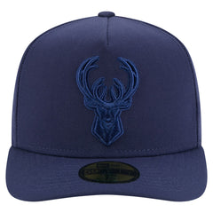 Milwaukee Bucks Colorpack A-Frame Pinch Front 59FIFTY Fitted Hat Navy - New Era