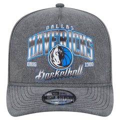 Dallas Mavericks Throwback Washed Pre-Curved 9FIFTY Snapback Hat Charcoal - New Era