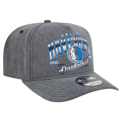 Dallas Mavericks Throwback Washed Pre-Curved 9FIFTY Snapback Hat Charcoal - New Era