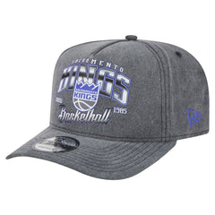 Sacramento Kings Throwback Washed Pre-Curved 9FIFTY Snapback Hat Charcoal - New Era