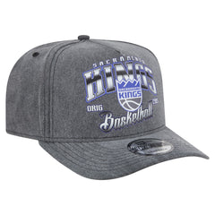 Sacramento Kings Throwback Washed Pre-Curved 9FIFTY Snapback Hat Charcoal - New Era