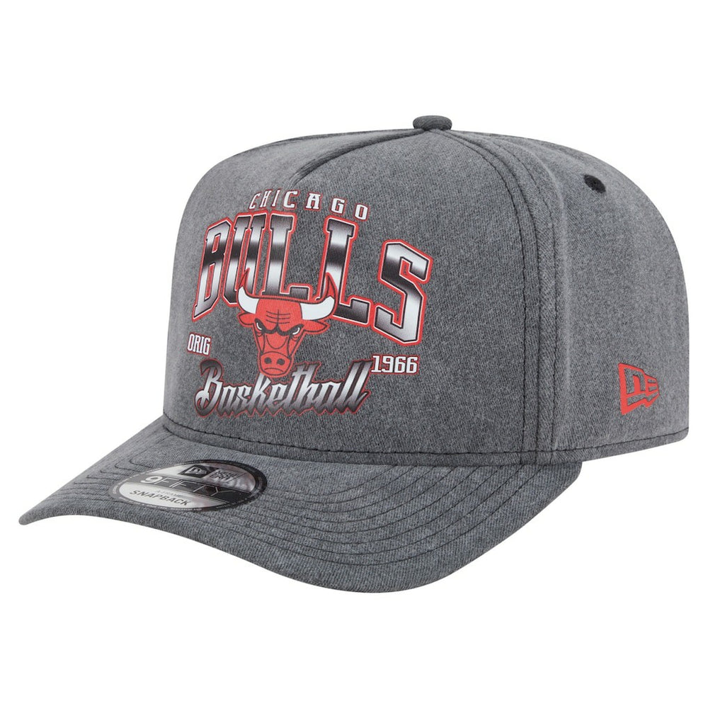 Chicago Bulls Throwback Washed Pre-Curved 9FIFTY Snapback Hat Charcoal - New Era