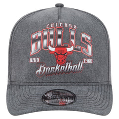 Chicago Bulls Throwback Washed Pre-Curved 9FIFTY Snapback Hat Charcoal - New Era