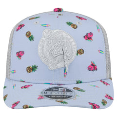 Boston Celtics Adventure Aloha Pattern 9SEVENTY Stretch-Snap Hat Light Blue/Gray - New Era