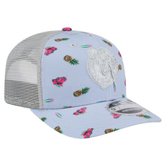 Boston Celtics Adventure Aloha Pattern 9SEVENTY Stretch-Snap Hat Light Blue/Gray - New Era