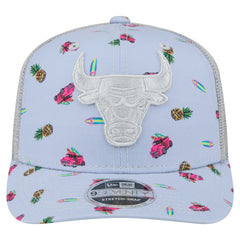 Chicago Bulls Adventure Aloha Pattern 9SEVENTY Stretch-Snap Hat Light Blue/Gray - New Era