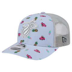 Miami Heat Adventure Aloha Pattern 9SEVENTY Stretch-Snap Hat Light Blue/Gray - New Era outlet