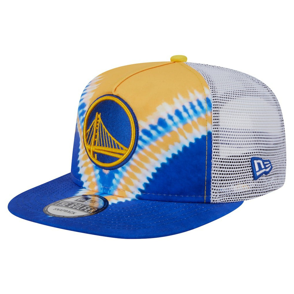 Golden State Warriors Throwback Dye Golfer Snapback Hat Royal/Gold - New Era