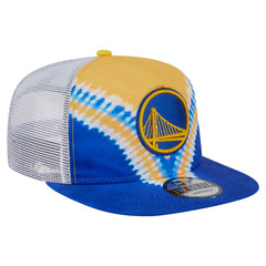 Golden State Warriors Throwback Dye Golfer Snapback Hat Royal/Gold - New Era