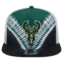 Milwaukee Bucks Throwback Dye Golfer Snapback Hat Black/Hunter Green - New Era
