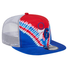 Philadelphia 76ers Throwback Dye Golfer Snapback Hat Royal/Red - New Era