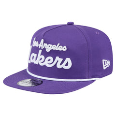 Los Angeles Lakers Team Text Golfer Snapback Hat Purple - New Era