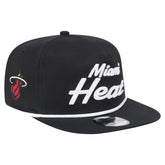 Miami Heat Team Text Golfer Snapback Hat Black - New Era