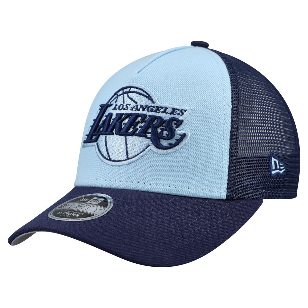 Los Angeles Lakers Youth Colorpack 9FORTY A-Frame Trucker Adjustable Hat Light Blue - New Era