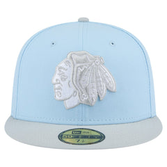 Chicago Blackhawks New Era Color Pack Two-Tone 59FIFTY Fitted Hat - Light Blue/Gray | US 201912231