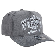 Los Angeles Kings New Era Throwback Washed A-Frame Pre-Curved 9FIFTY Snapback Hat - Charcoal | US 201912299