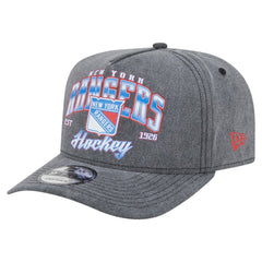 New York Rangers New Era Throwback Washed A-Frame Pre-Curved 9FIFTY Snapback Hat - Charcoal | US 201912303