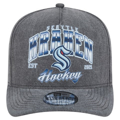 Seattle Kraken New Era Throwback Washed A-Frame Pre-Curved 9FIFTY Snapback Hat - Charcoal | US 201912307