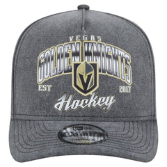 Vegas Golden Knights New Era Throwback Washed A-Frame Pre-Curved 9FIFTY Snapback Hat - Charcoal | US 201912309