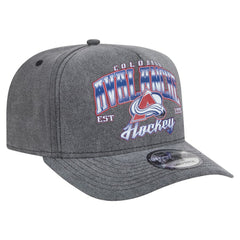 Colorado Avalanche New Era Throwback Washed A-Frame Pre-Curved 9FIFTY Snapback Hat - Charcoal | US 201912317
