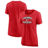 Cincinnati Reds Women's Arch Tri-Blend T-Shirt - Red T-shirts
