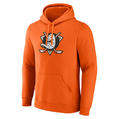 Anaheim Ducks Fanatics Primary Logo Fleece Pullover Hoodie - Orange | US 201915596