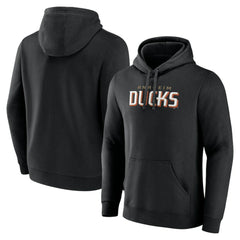 Anaheim Ducks Fanatics Wordmark Logo Fleece Pullover Hoodie - Black | US 201915604